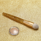 OEM Short Round Domed Liquid Foundation Makeup Brush With Longer Glitter Handle